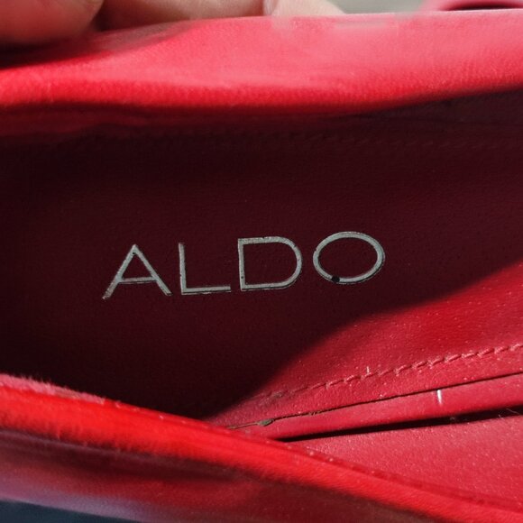 Aldo stiletto heels pumps women's size 40 red pointed close toe - Picture 7 of 12